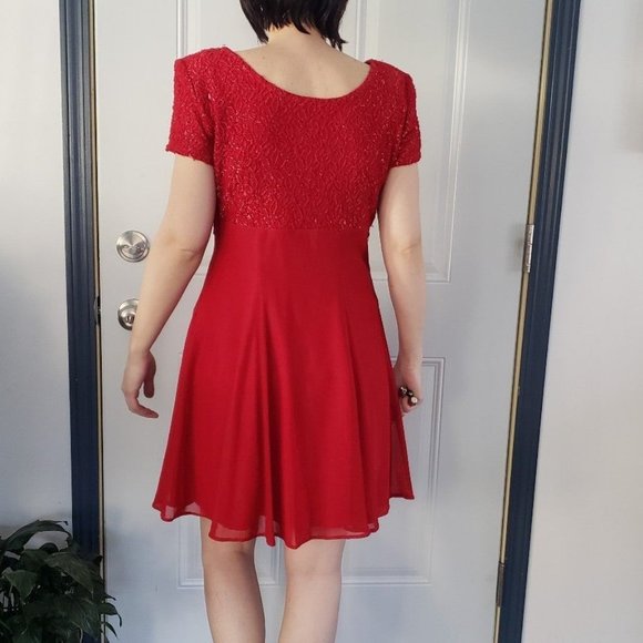90s Red Party‎ Dress - Picture 3 of 4